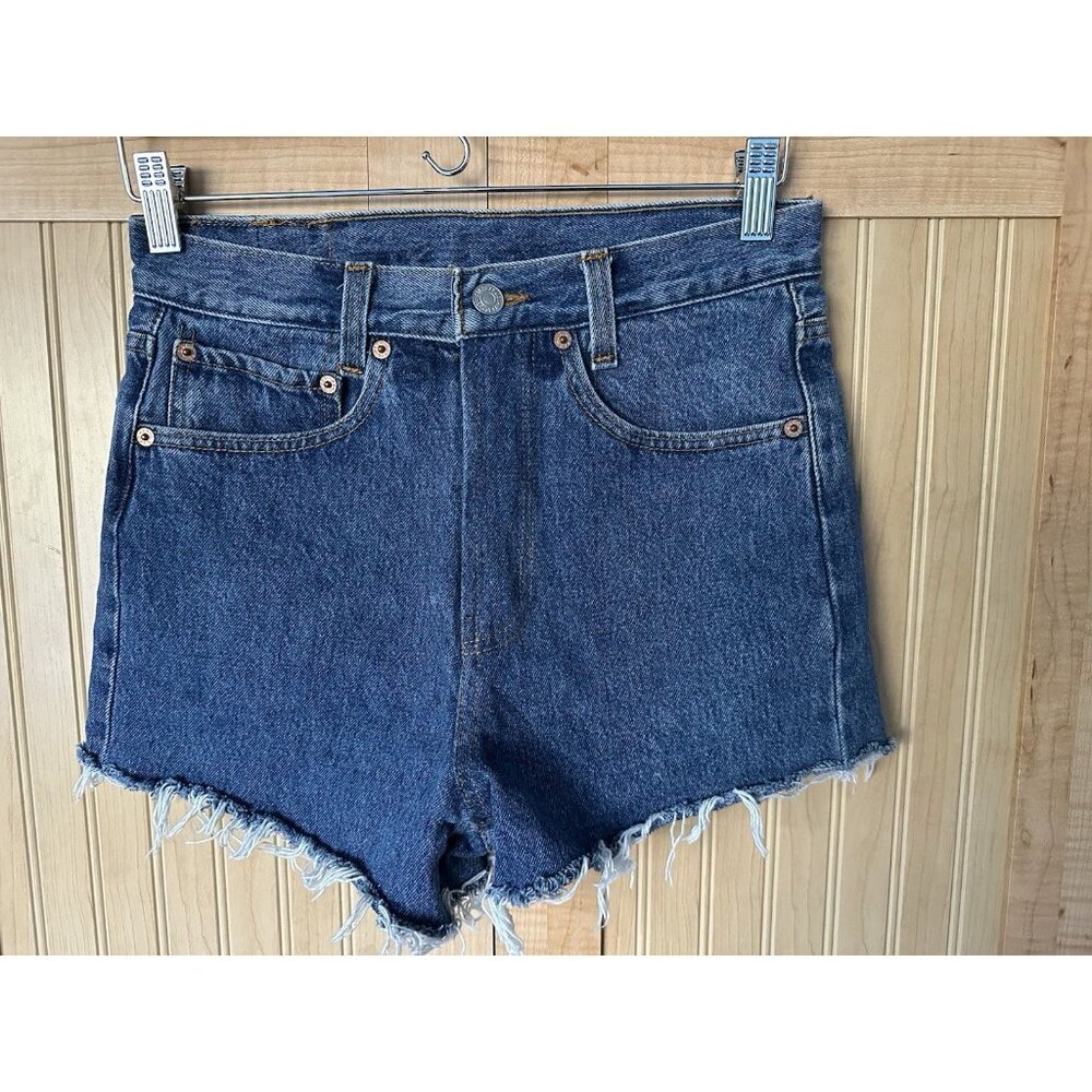 Vintage Levi’s Jean Shorts Cut Off Denim Zipper Fits Size 29 Redone In Amsterdam - Picture 5 of 5